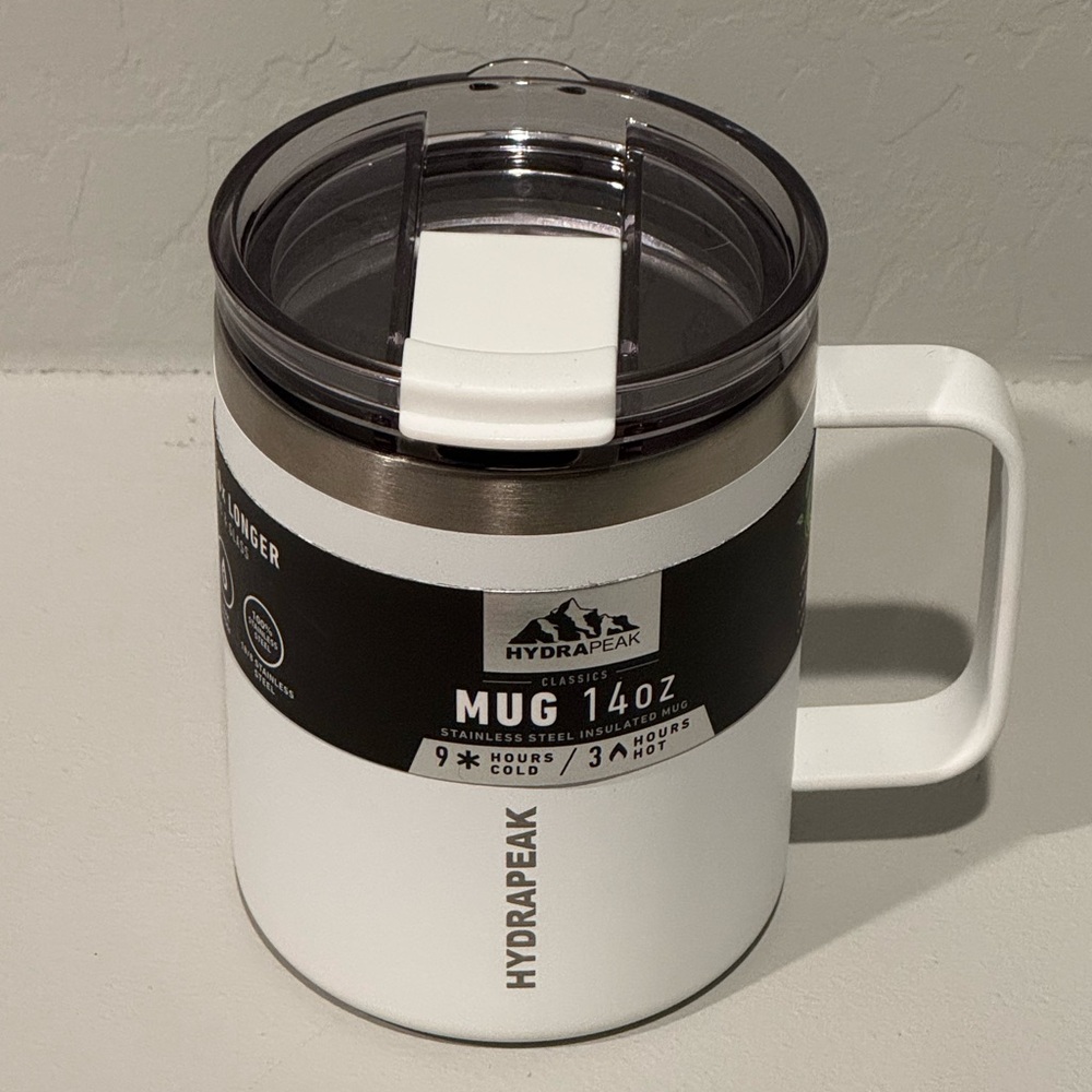 NWT Hydrapeak White Stainless Steel Mug 14oz